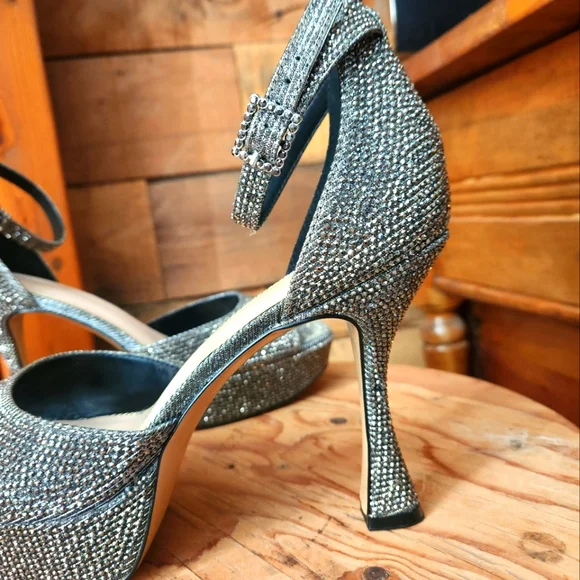 MIX NO.6 LAPEA PLATFORM RHINESTONE COVERED SANDALS/HEELS-SIZE 8.5 - Picture 6 of 12